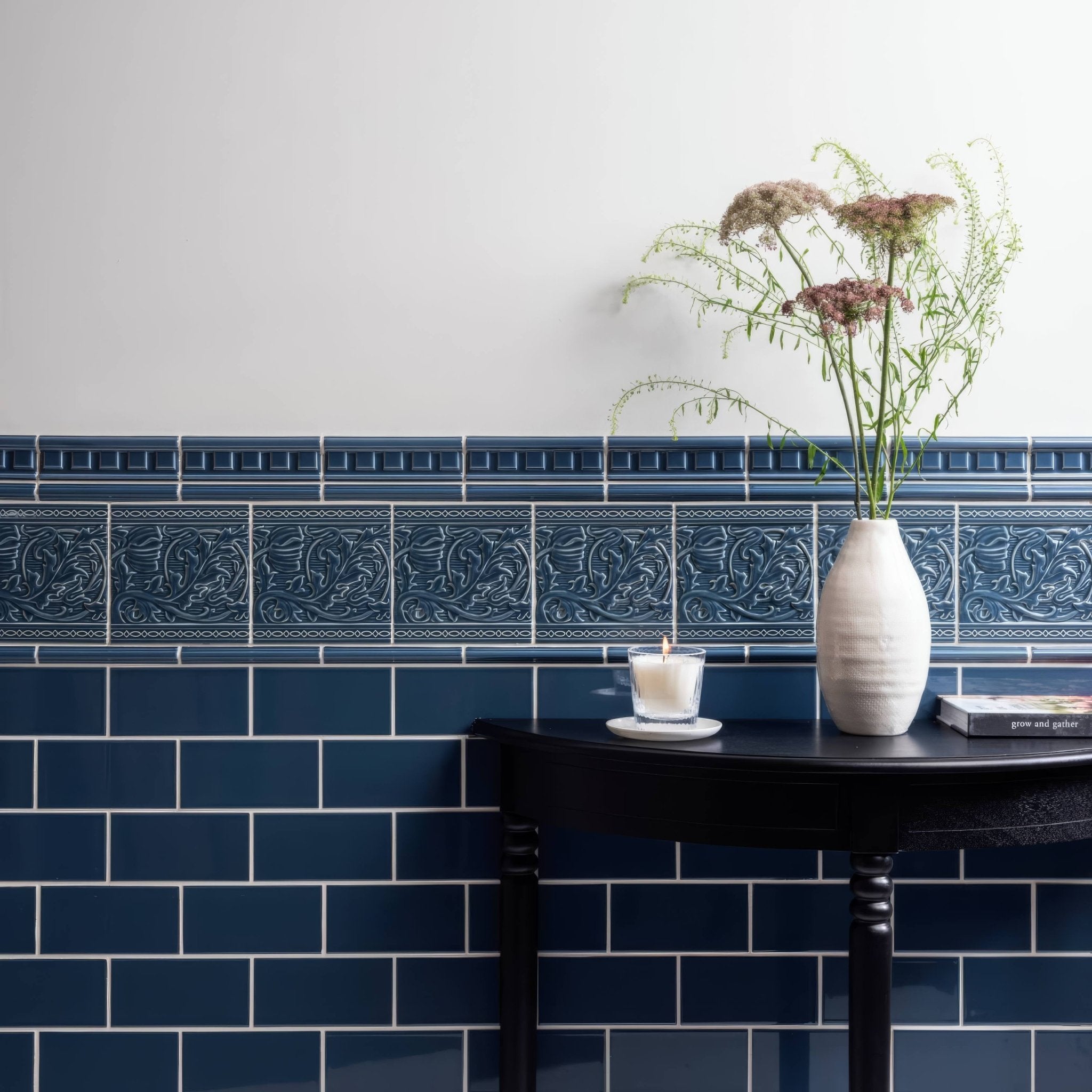 Ascot Blue Half Tile - Hyperion Tiles