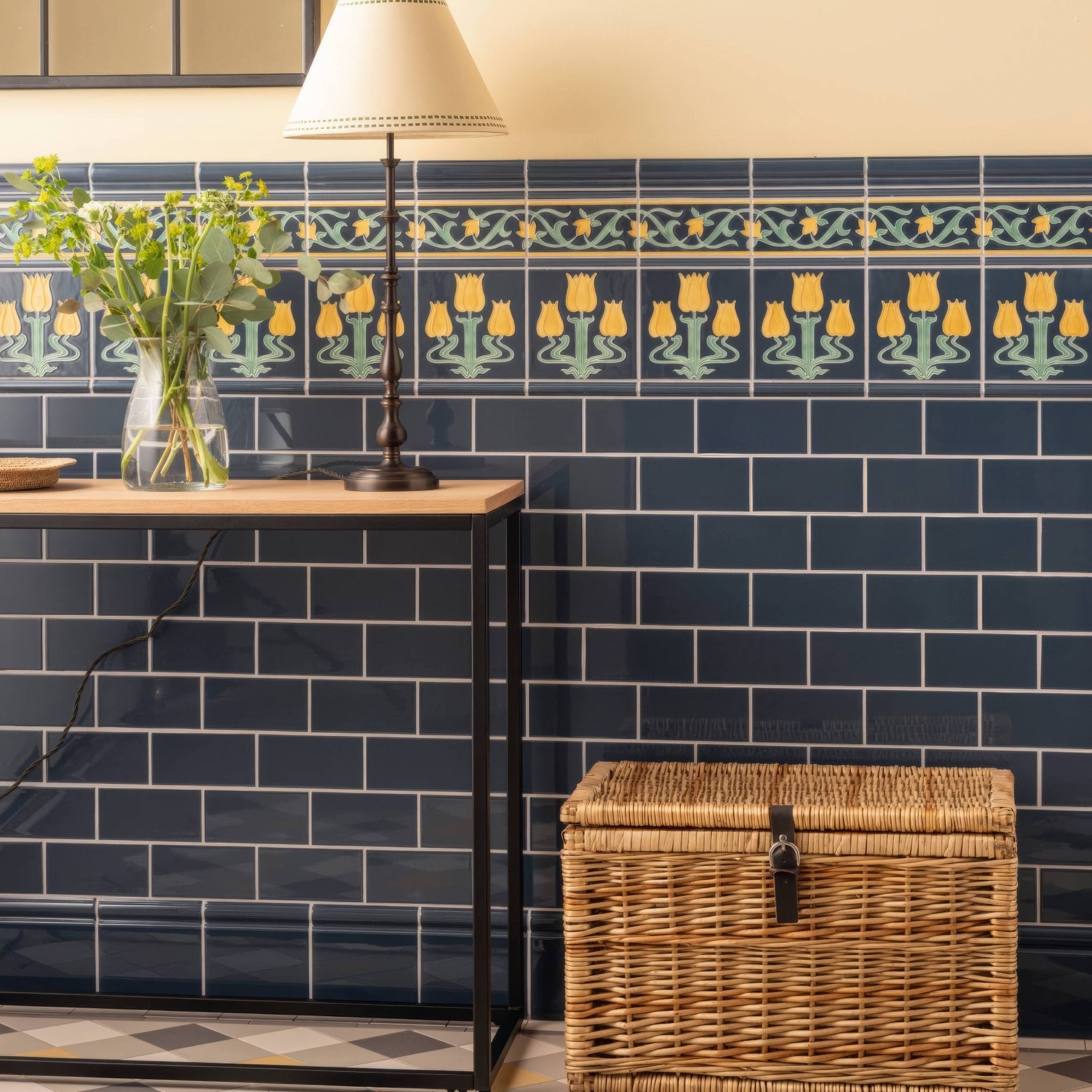 Ascot Blue Half Tile - Hyperion Tiles