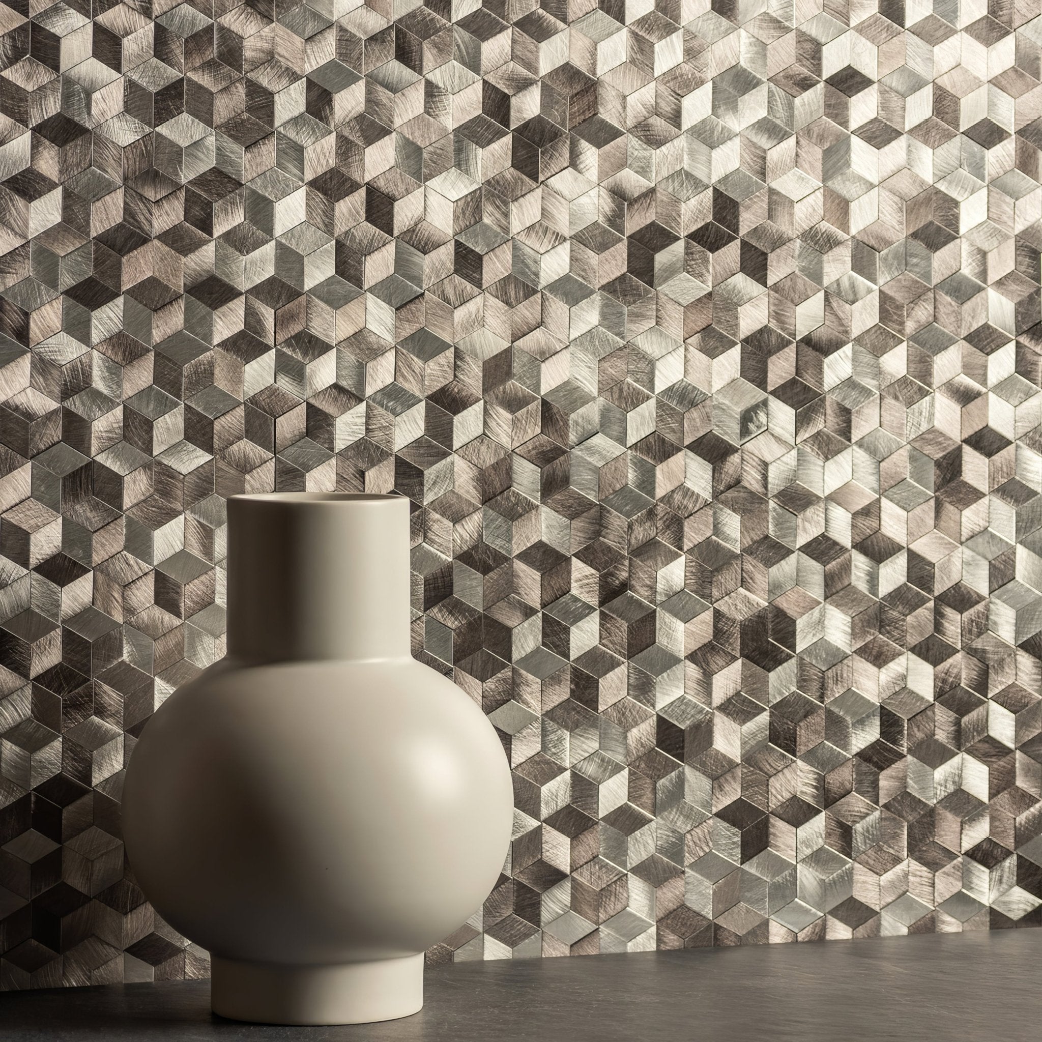 Astral Silver Aluminium Mosaic - Hyperion Tiles