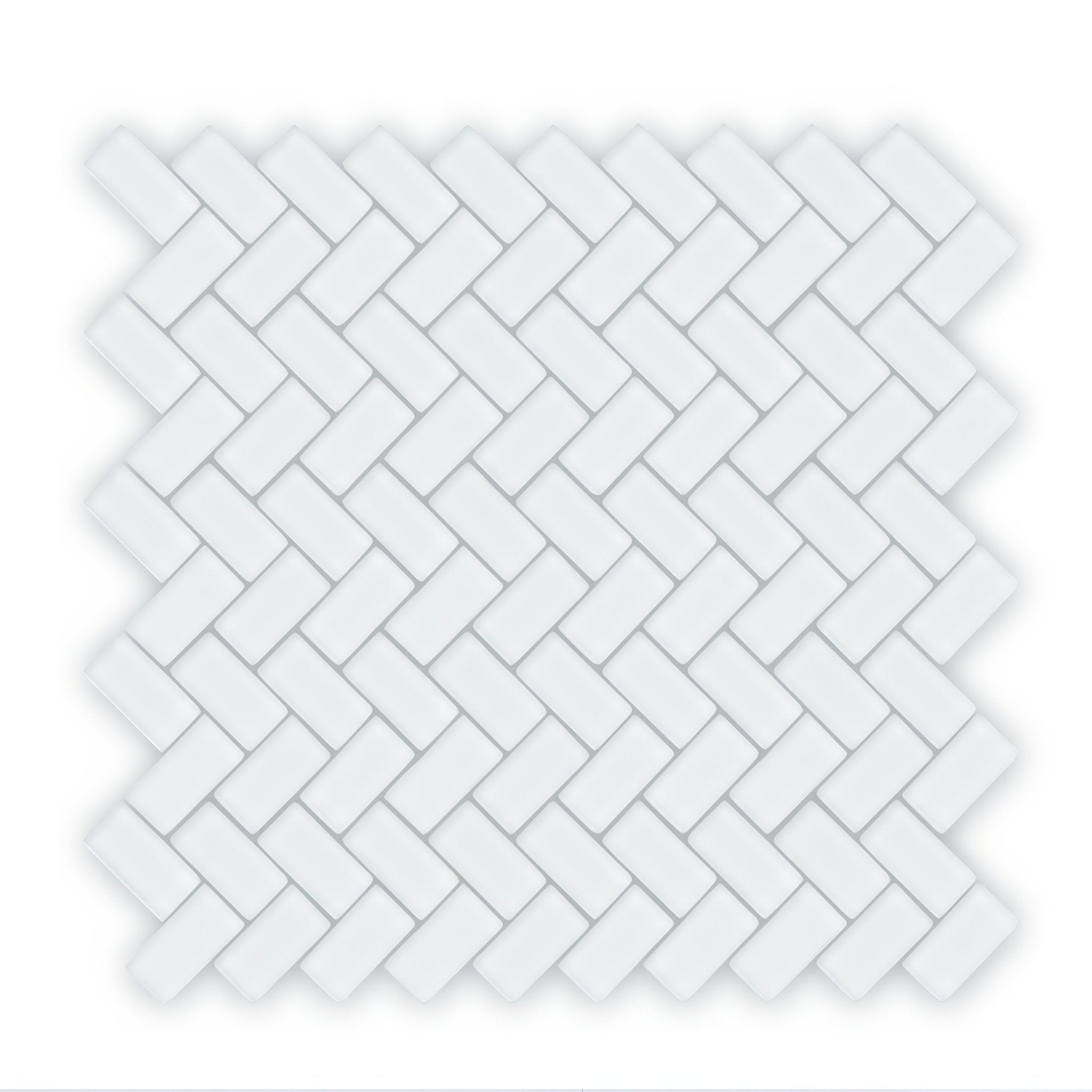 Aurora Herringbone White mosaic - Hyperion Tiles