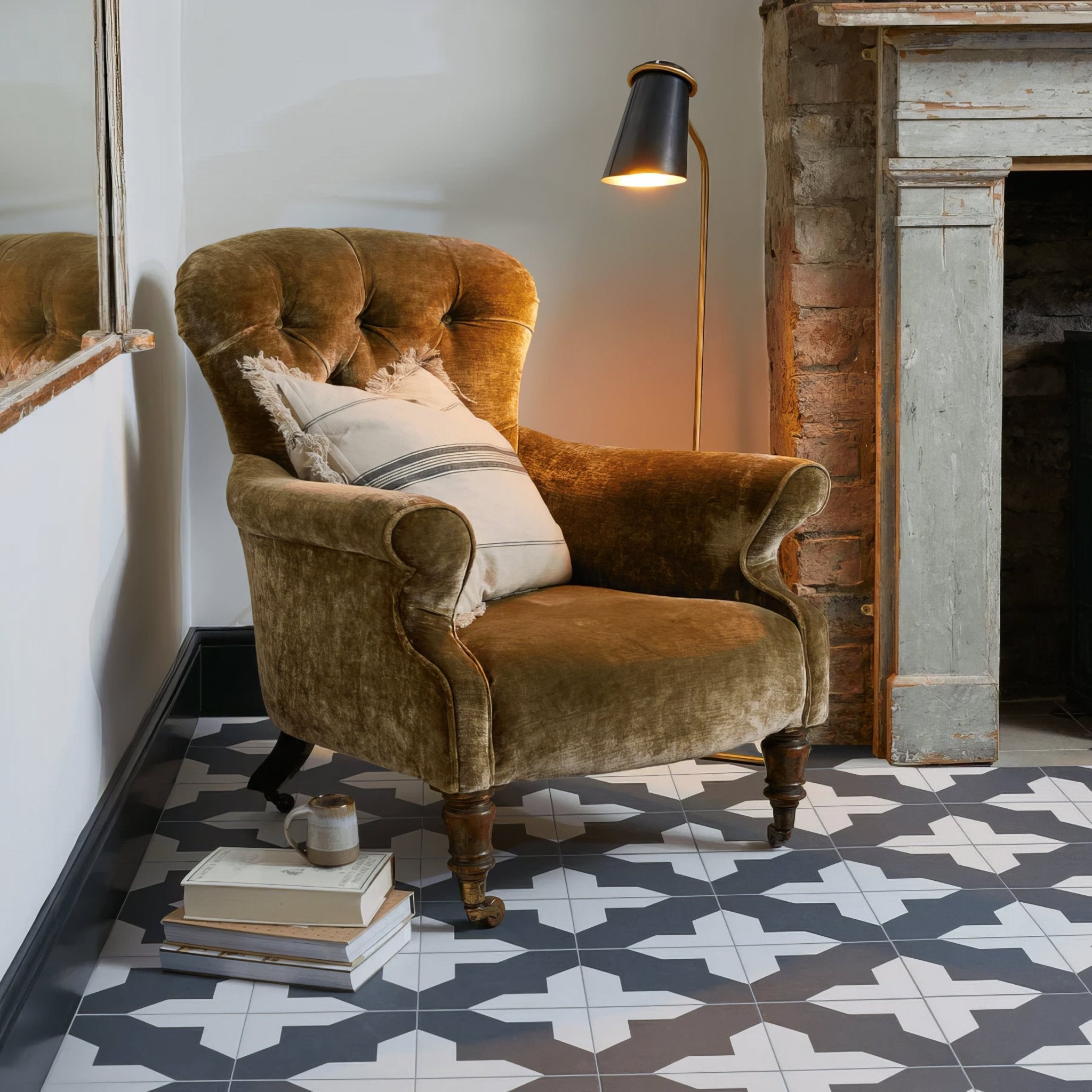 Bert & May Black Crosses Porcelain - Hyperion Tiles