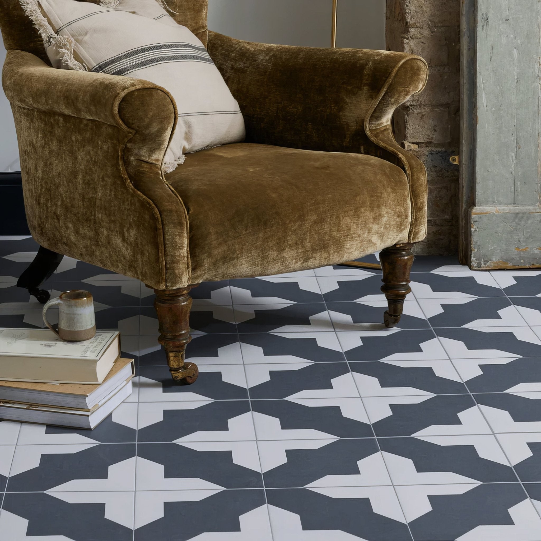 Bert & May Black Crosses Porcelain - Hyperion Tiles