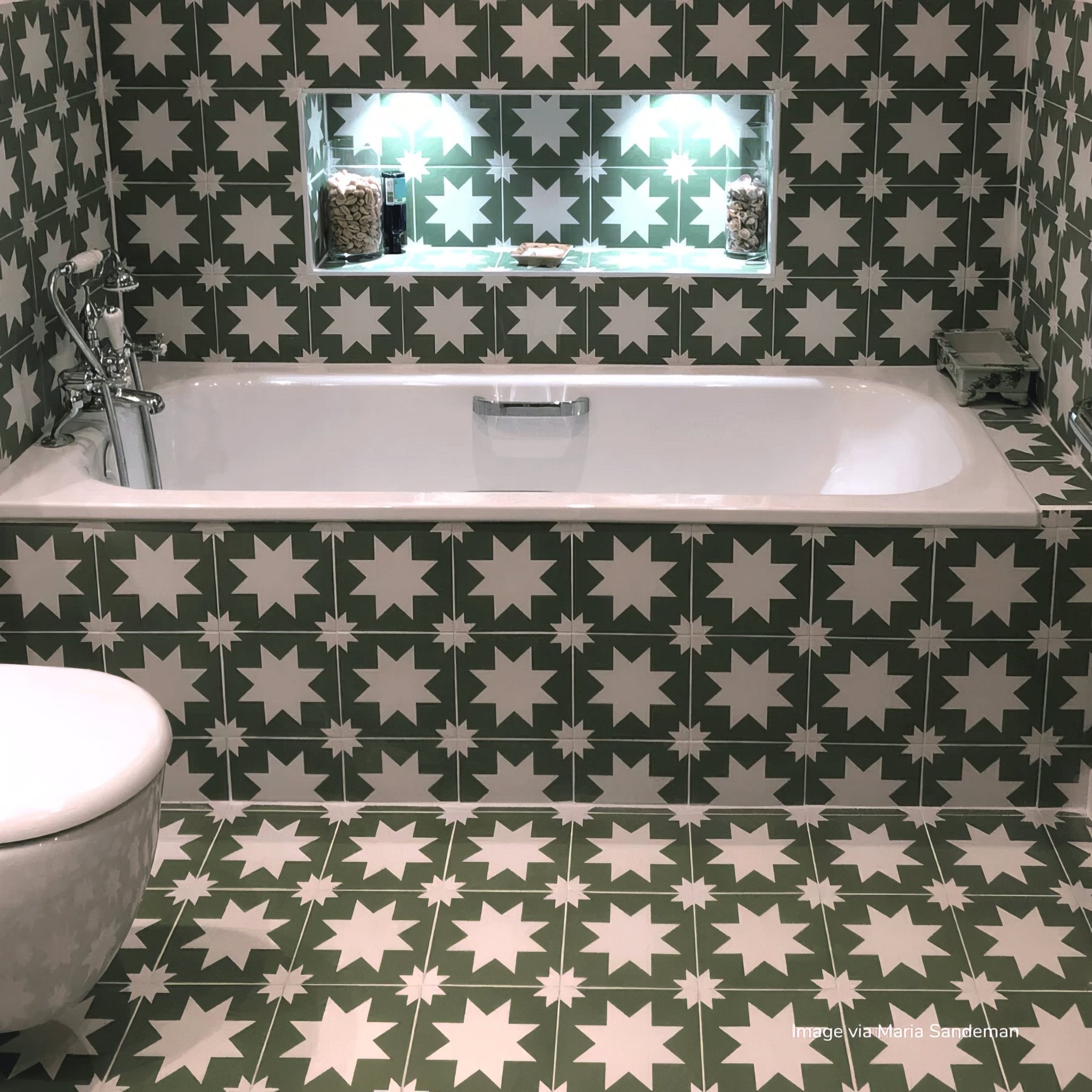 Bert & May Green Pradena Porcelain - Hyperion Tiles