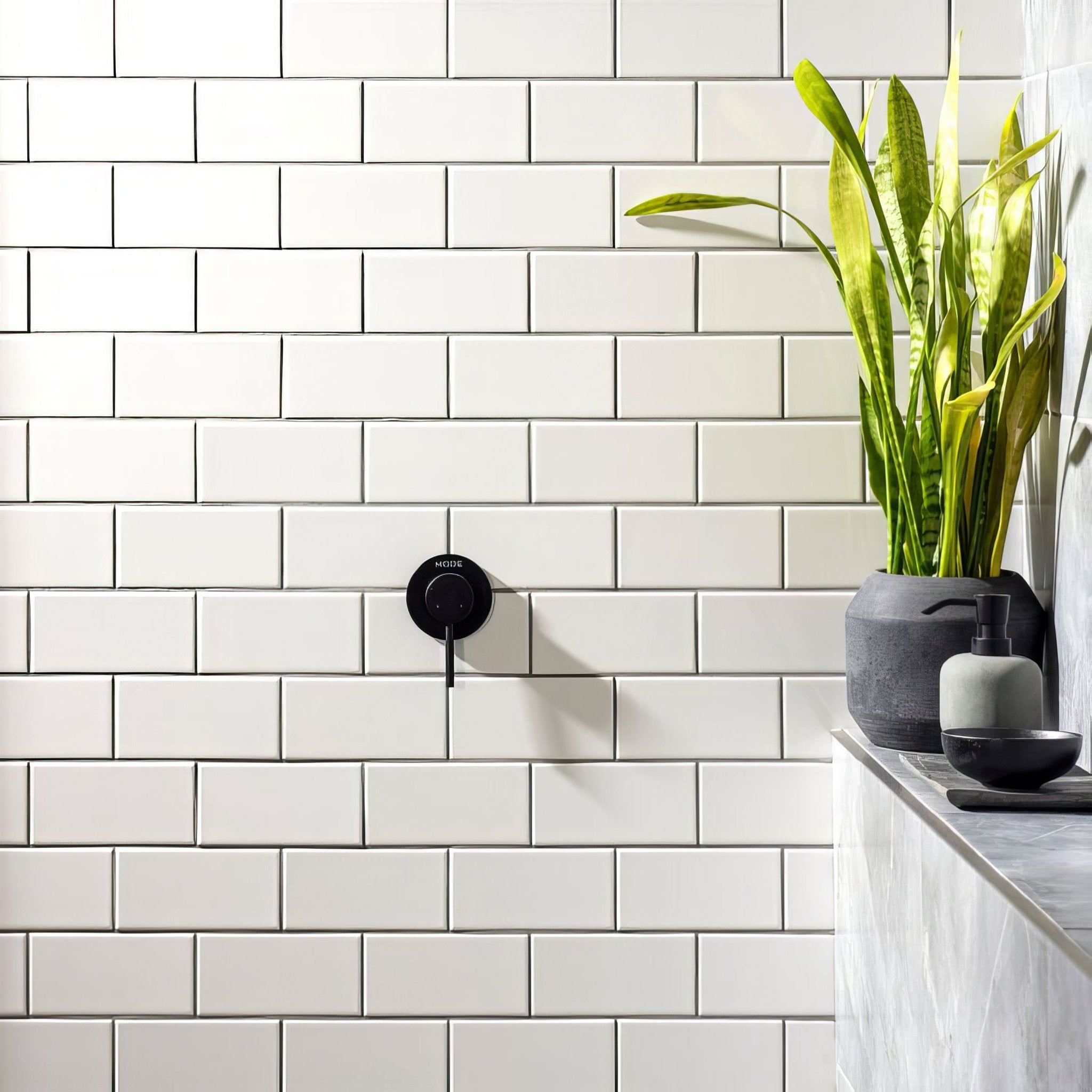 Brilliant White Half Tile - Hyperion Tiles