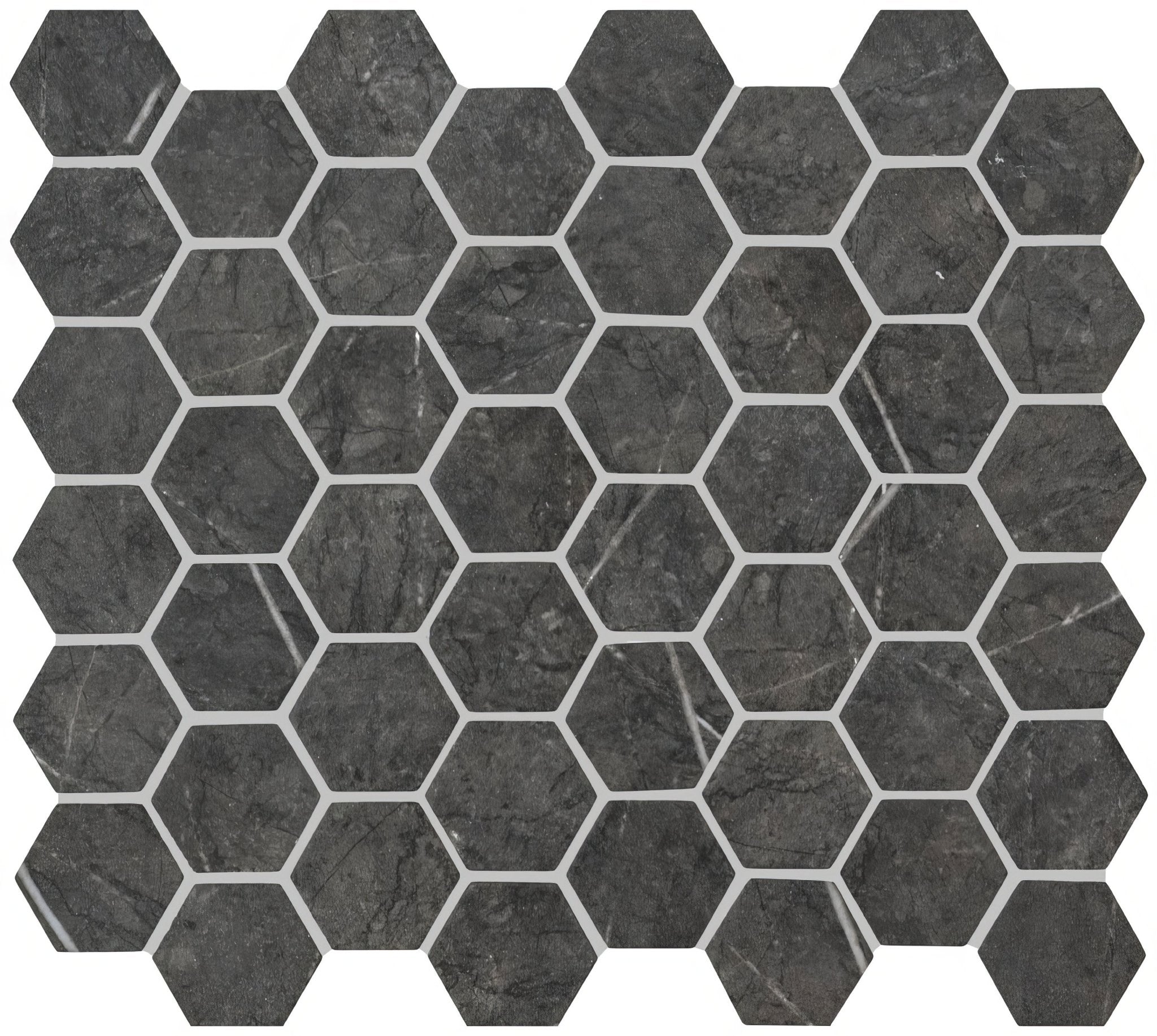 Burano Grey Hexagon Recycled Glass - Hyperion Tiles