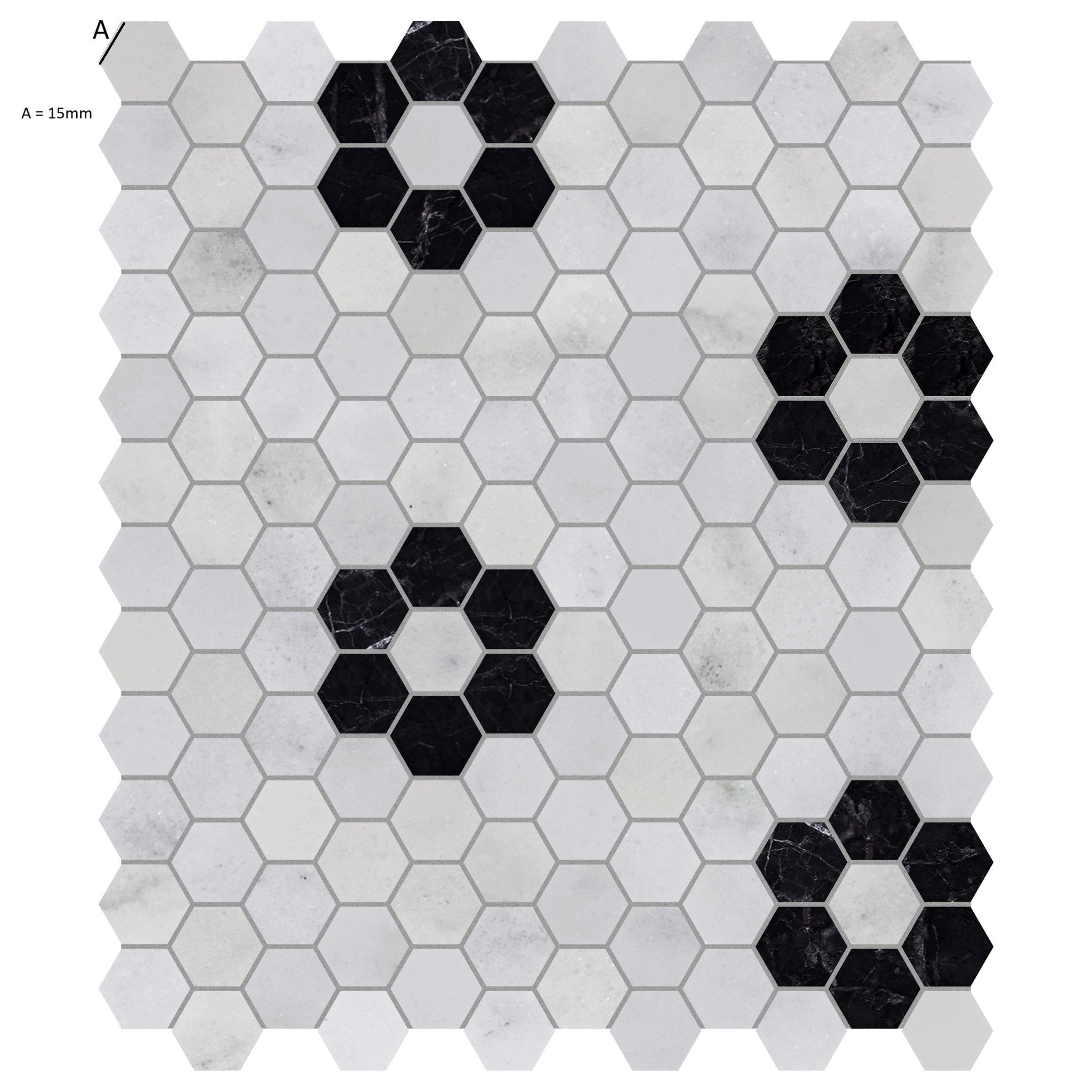 Carrara St Laurent Marble Flower Mosaic Tile - Hyperion Tiles