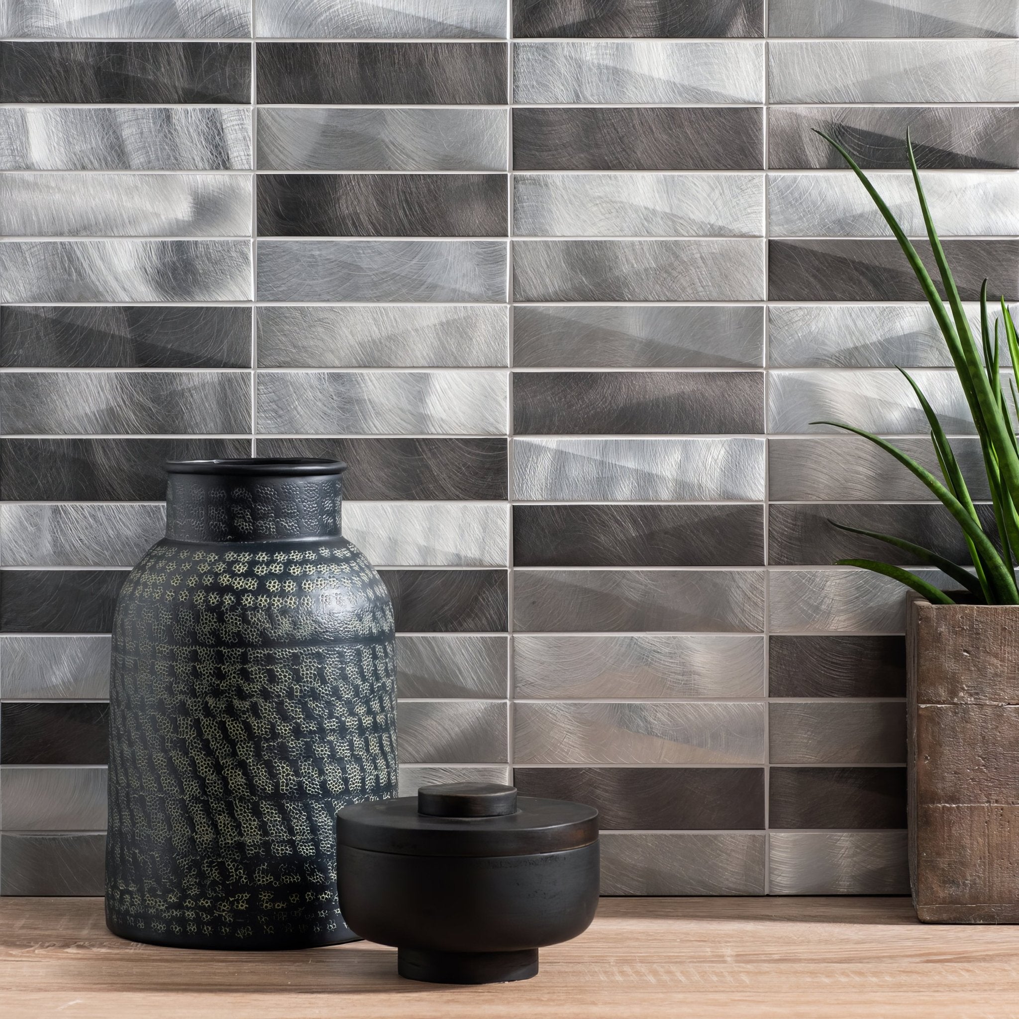 Dreadnought Brushed Aluminium Mosaic - Hyperion Tiles