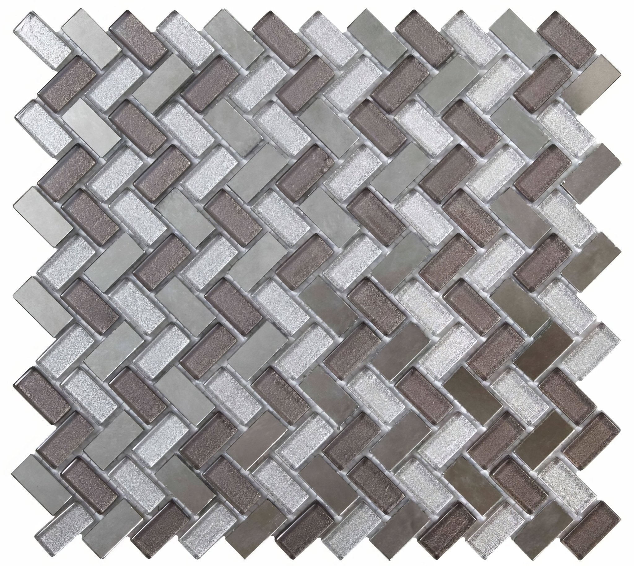 Dusk Grey Herringbone Mosaic - Hyperion Tiles