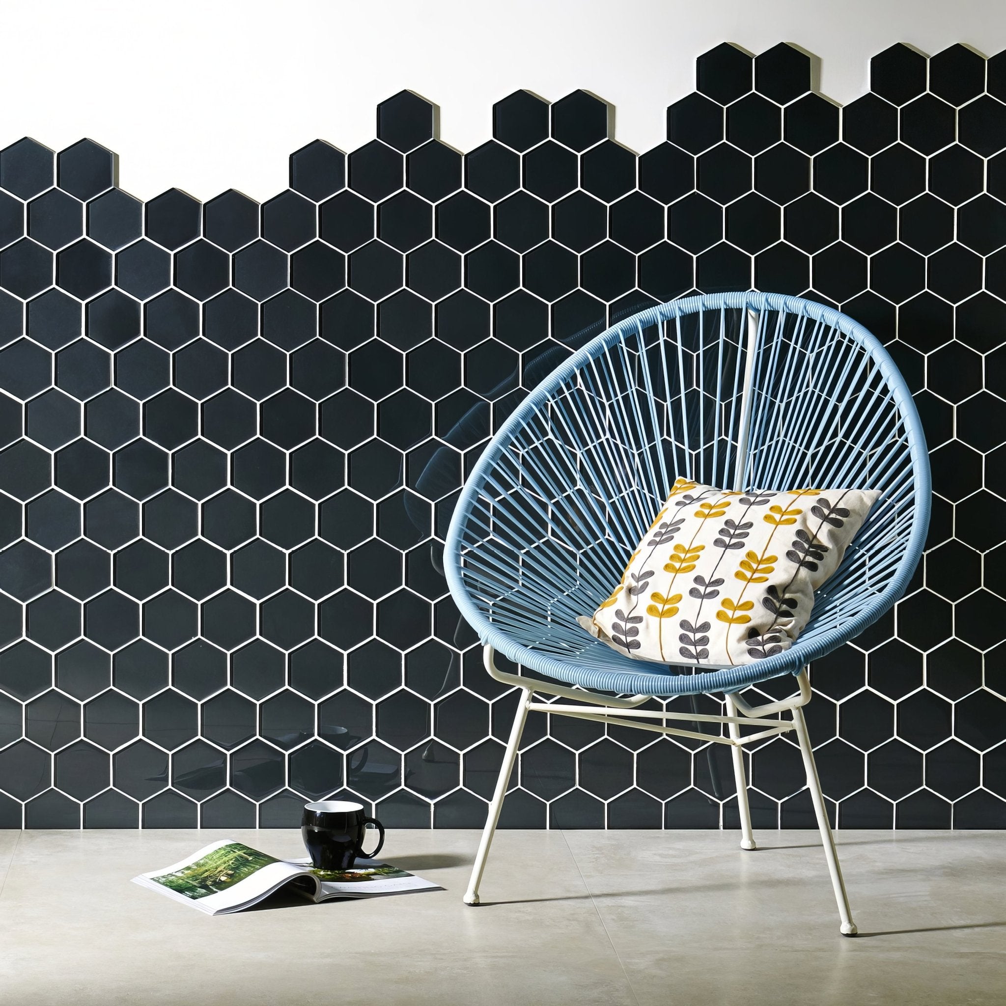 Hera Metallic Hexagon Mosaics - Hyperion Tiles