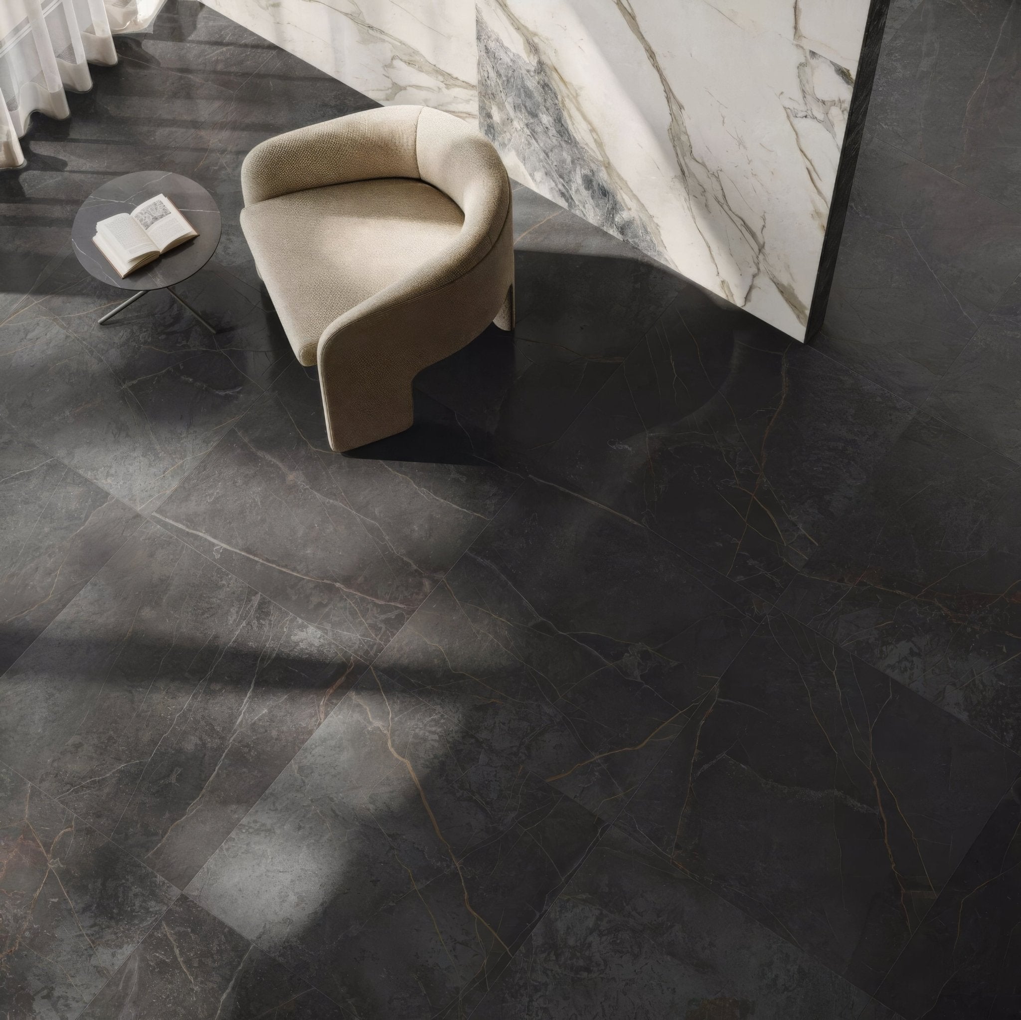 Milos Black 80 x 80cm - Hyperion Tiles