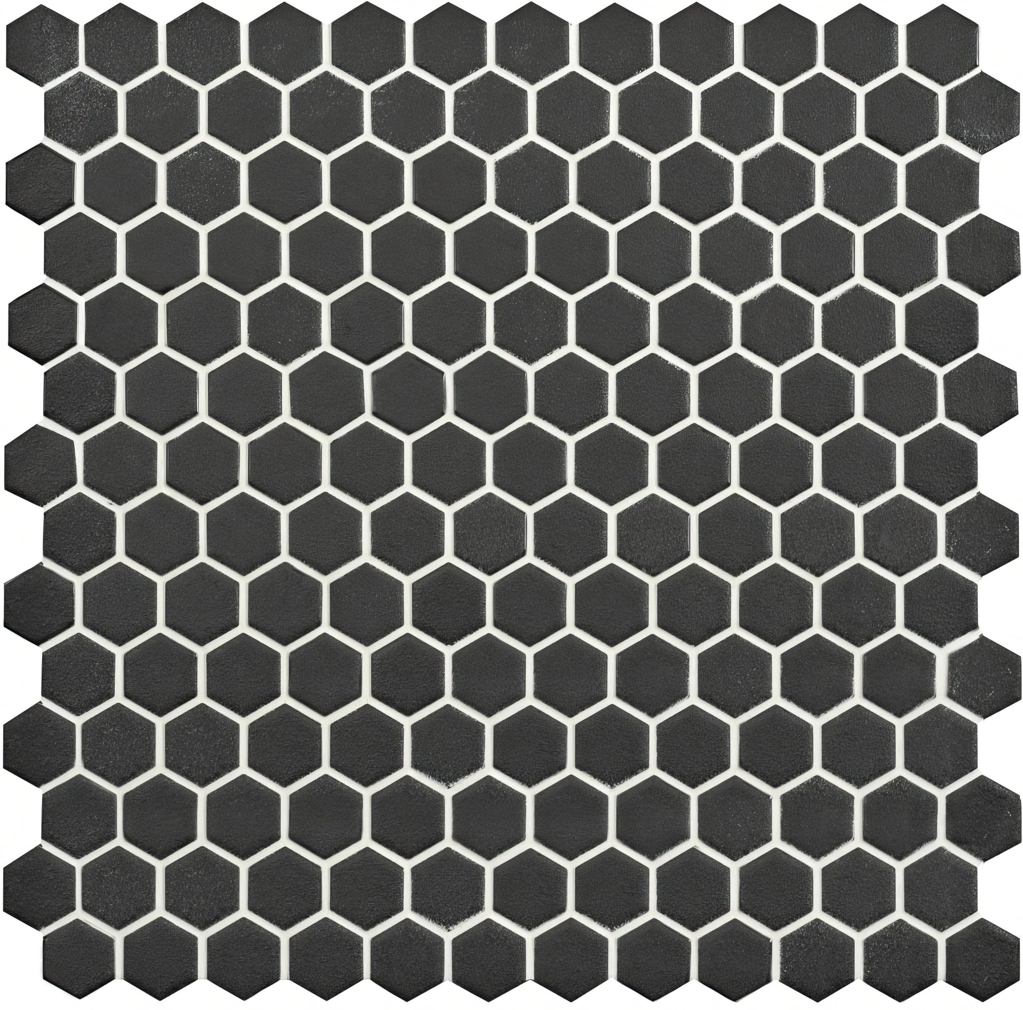 Mini Black Hexagon Slip Resistant - Hyperion Tiles