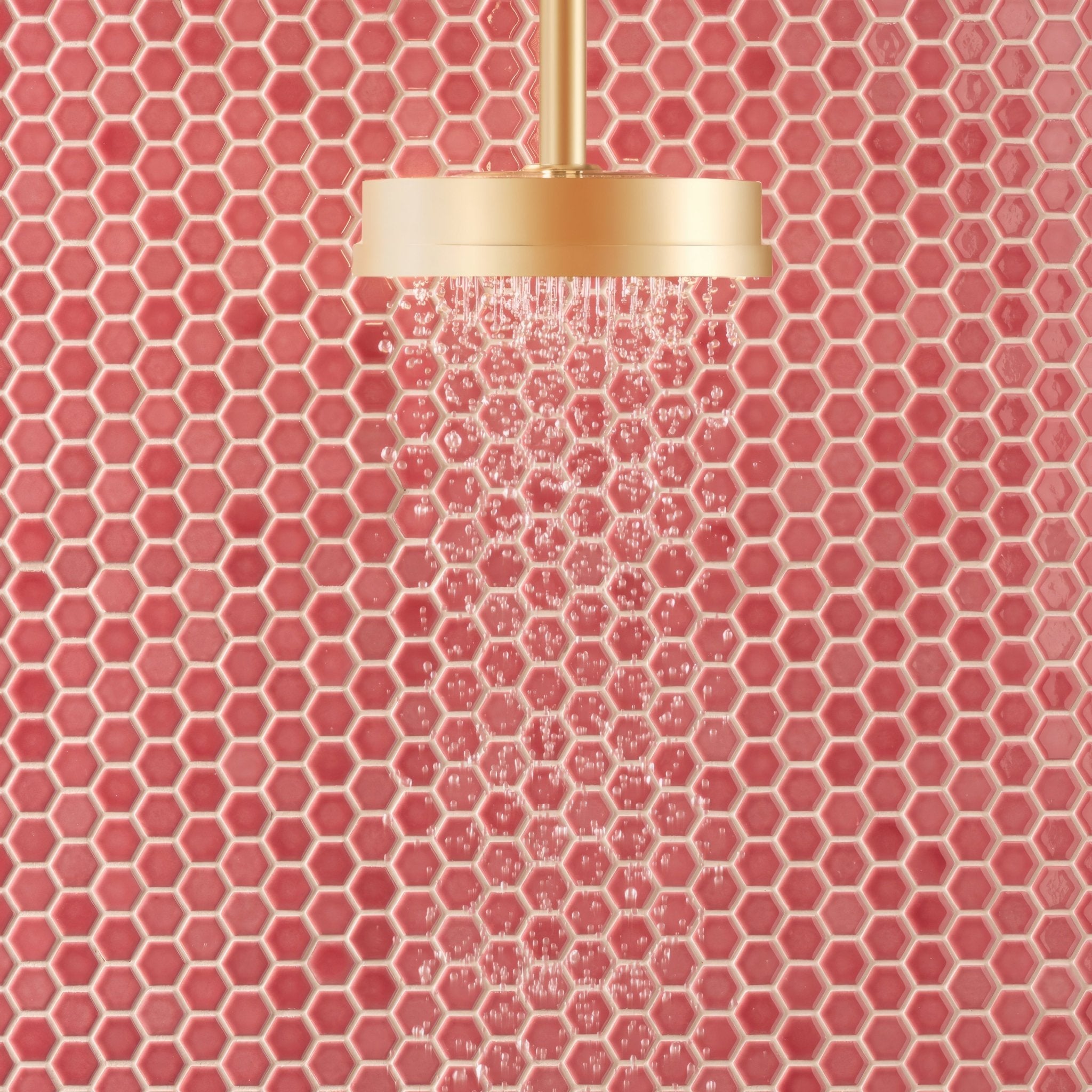 Mini Pink Gloss Hexagon - Hyperion Tiles