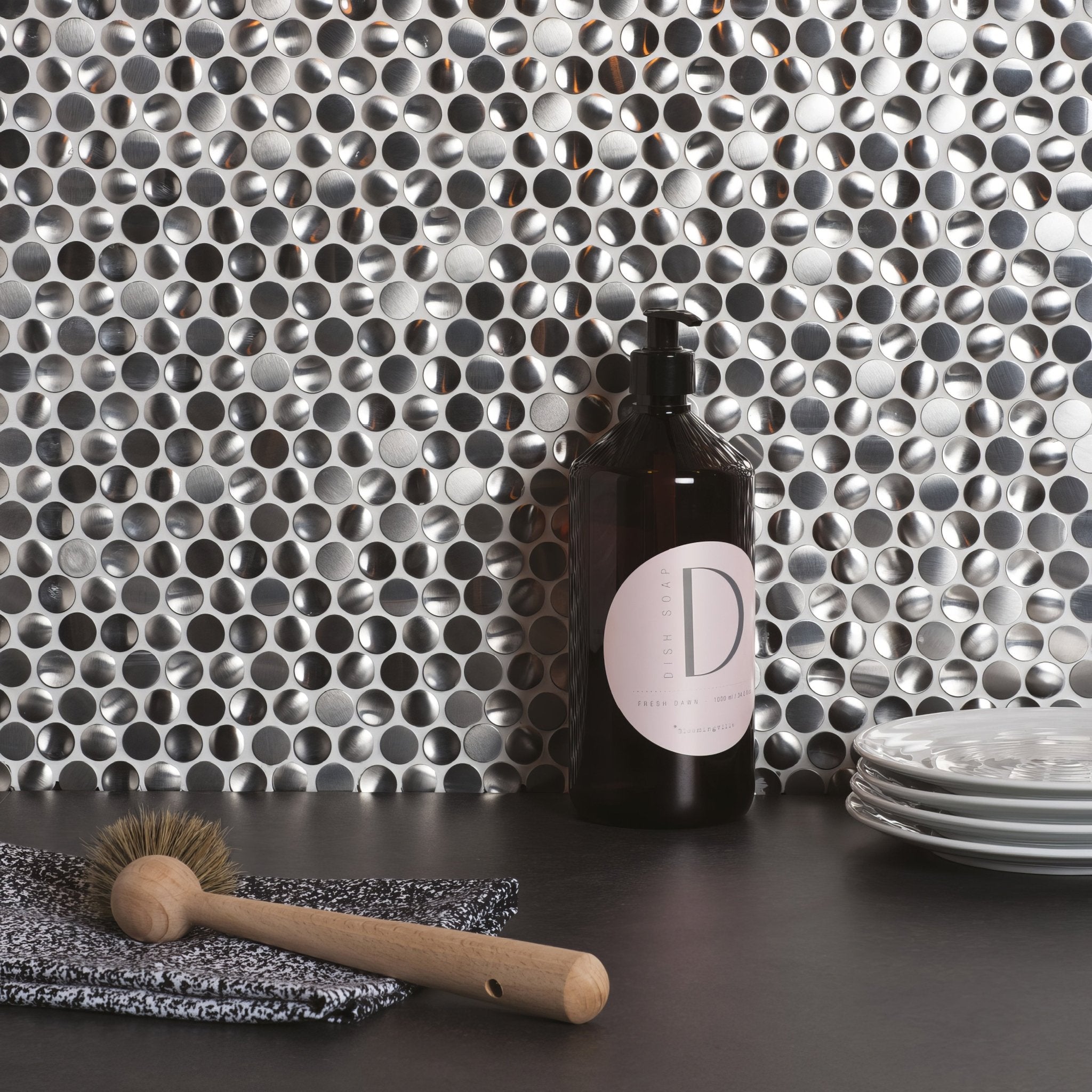 Silver Link Aluminium Mosaic - Hyperion Tiles