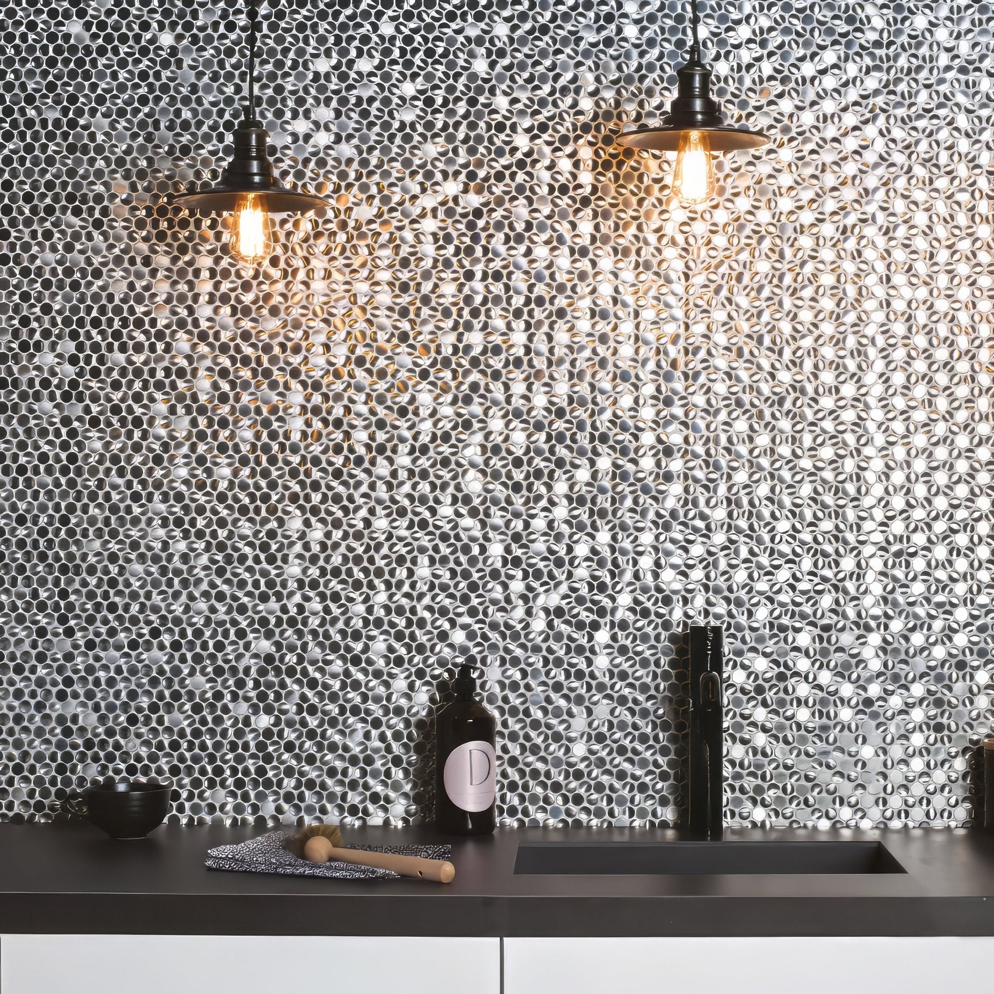 Silver Link Aluminium Mosaic - Hyperion Tiles