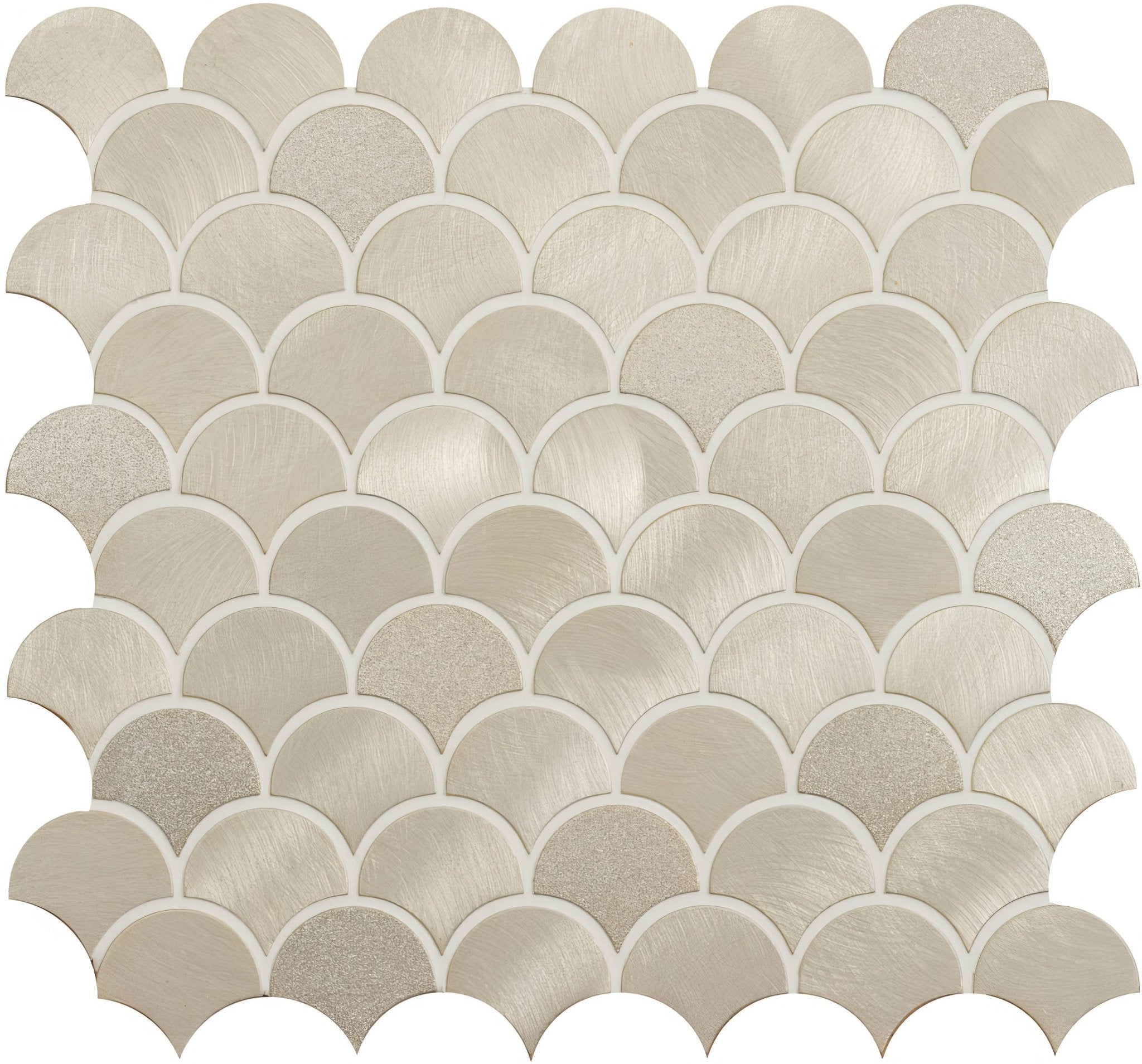 Skathi Gold Scale Mixed Finish Aluminium Mosaic - Hyperion Tiles