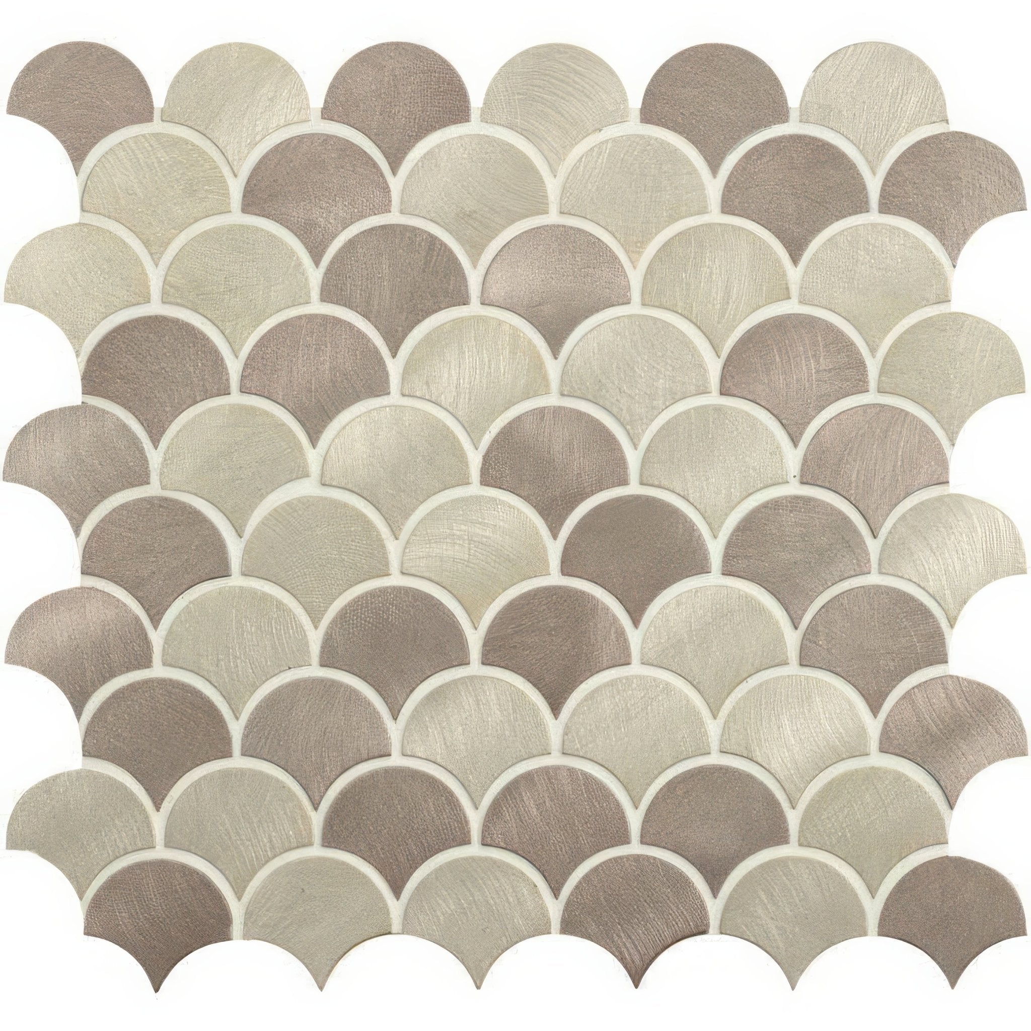 Skoll Beige Mix Scale Aluminium Mosaic - Hyperion Tiles