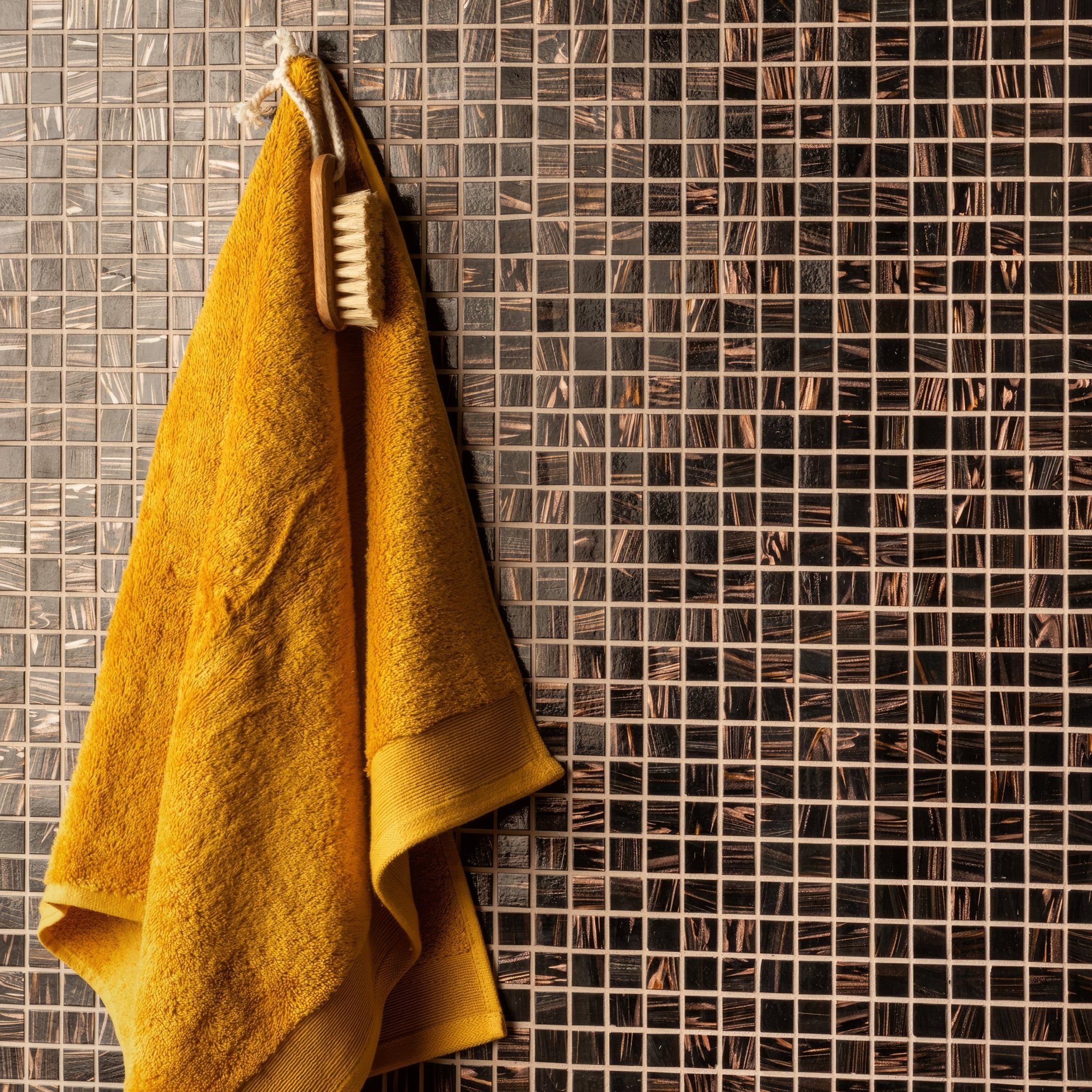 Smokey Ridge Gold Fleck Glass Mosaic 20mm - Hyperion Tiles