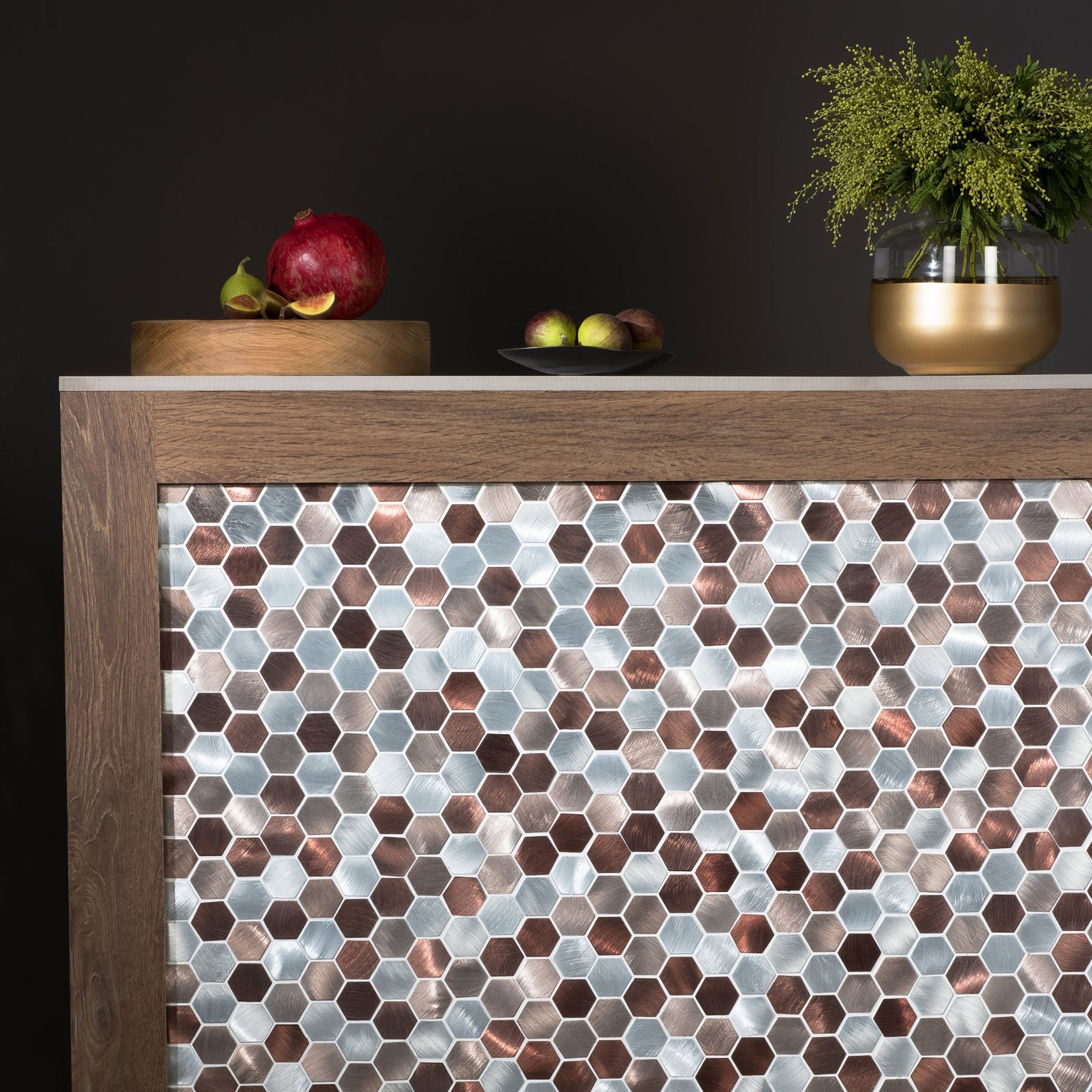 Zenith Copper Aluminium Mosaic - Hyperion Tiles