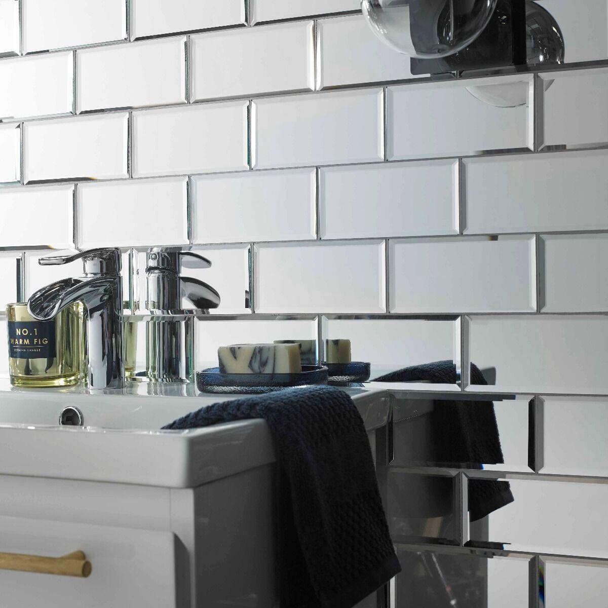 Bevel Mirror Brick Mosaic - Hyperion Tiles