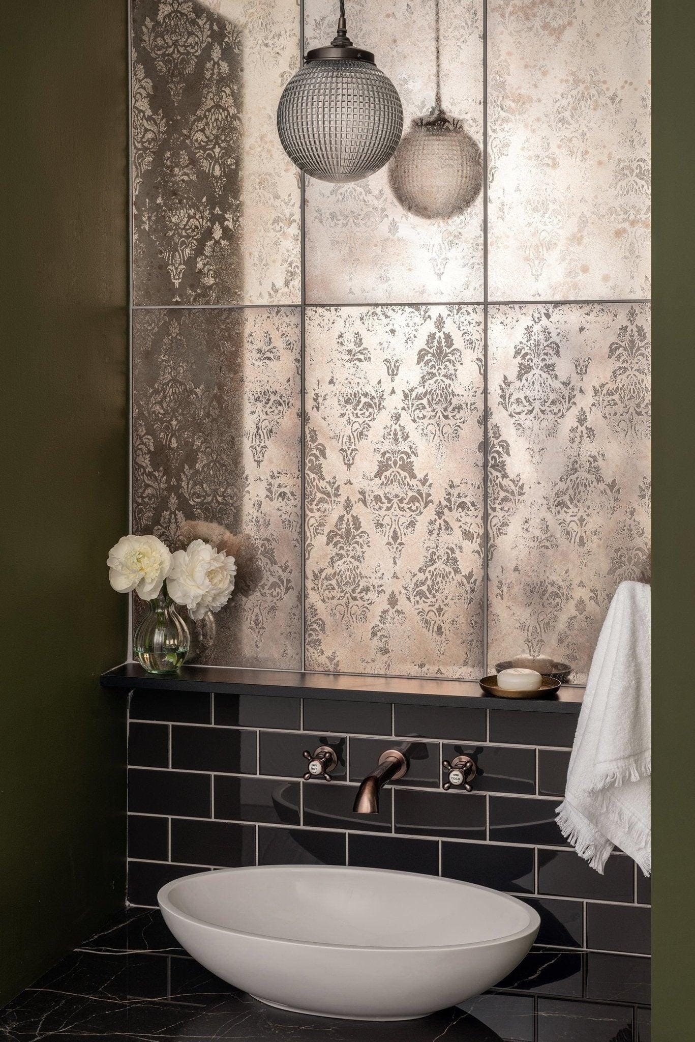 Damask Distressed Rose Gold - Hyperion Tiles